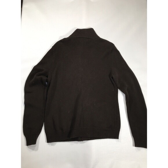 NWT Lauren Ralph Lauren Large Brown Waffle Knit Cowl Neck Button Sweater - Picture 6 of 9